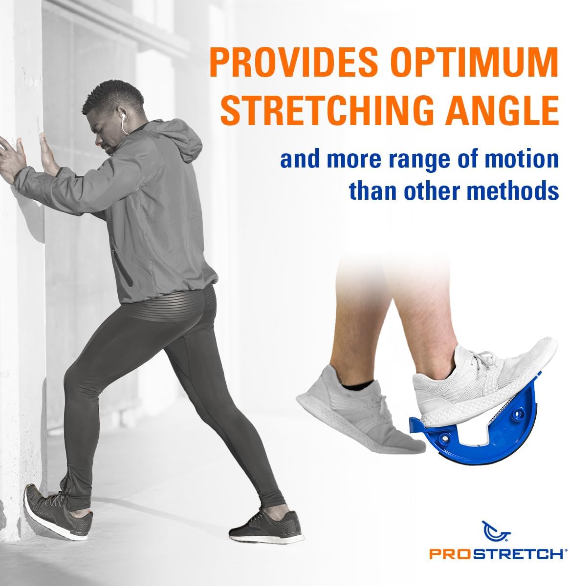 Highlights the product's ability to provide an optimal stretching angle and increased range of motion compared to other methods.