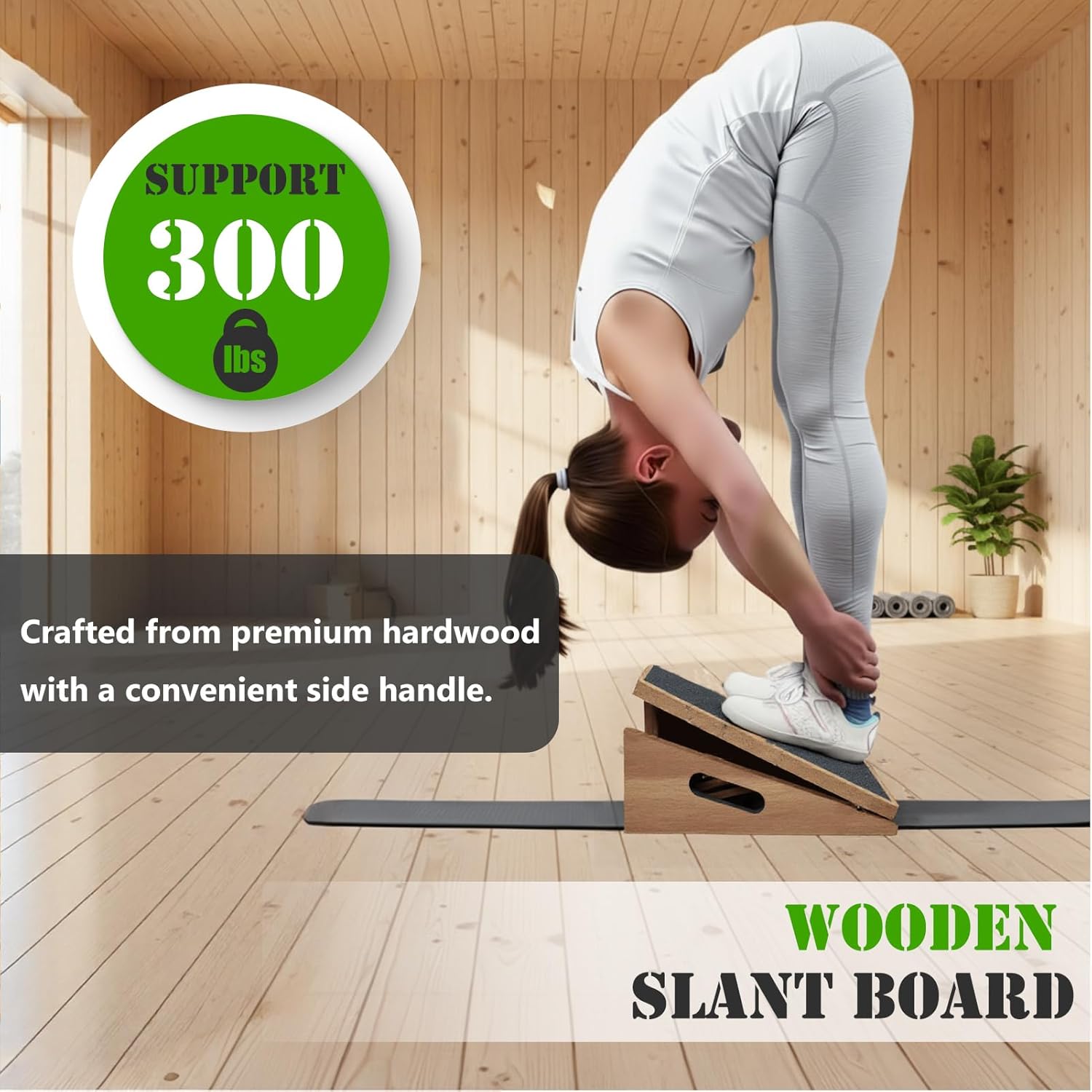 Highlights the product's high weight capacity, premium construction, and user-friendly features to appeal to fitness enthusiasts. Emphasizes the product's ability to support up to 300 lbs,…