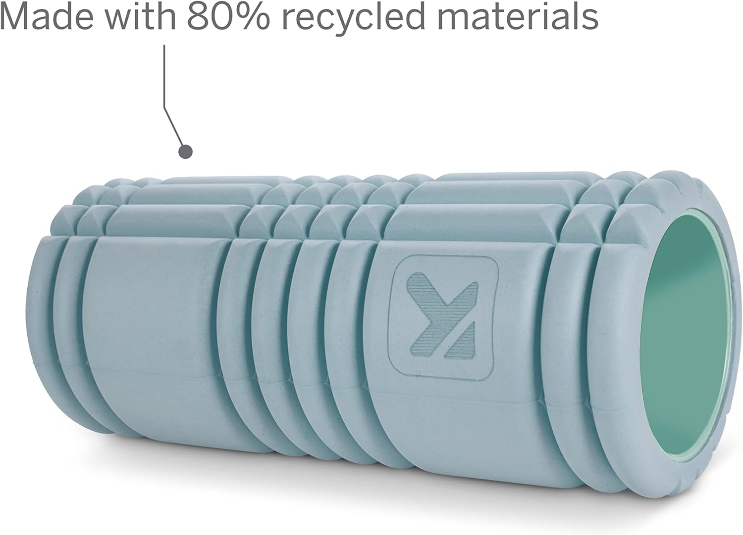 Highlights the product's sustainability by emphasizing it is made from 80% recycled materials.