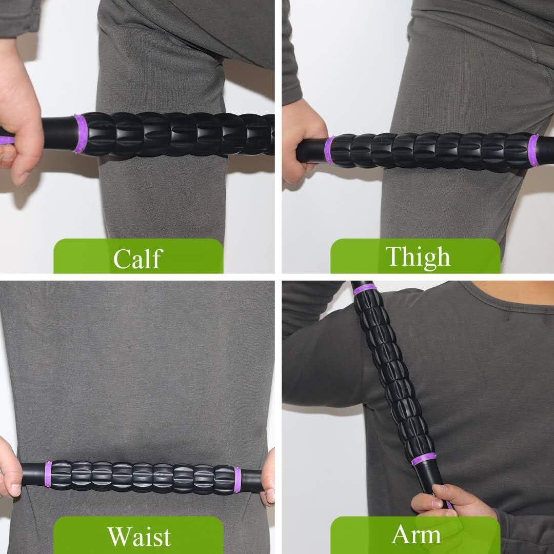 Demonstrates how to use the muscle roller on different body parts, helping customers understand proper application and versatility.