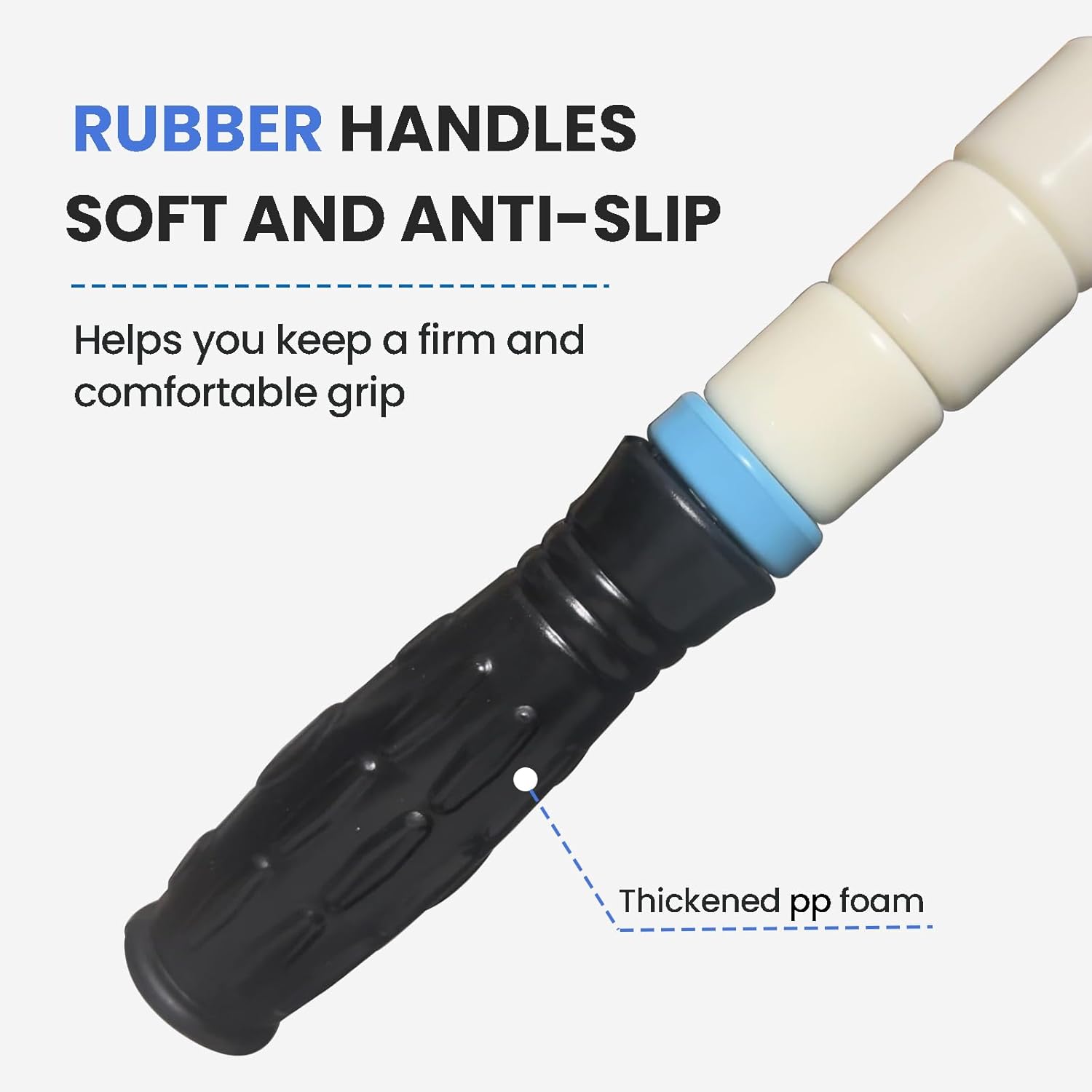 Highlights the product's comfortable and secure grip feature to reassure customers about ease of use and safety.