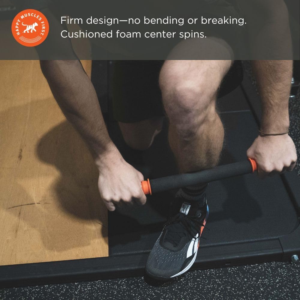 Highlights the product's sturdy construction and comfortable grip to reassure users about its durability and ease of use during workouts.