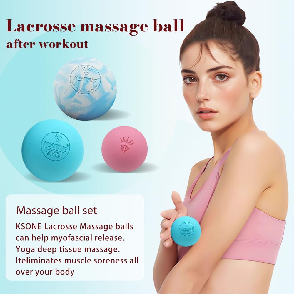 Showcases the multiple uses and benefits of the lacrosse massage ball set for post-workout recovery and muscle relief.