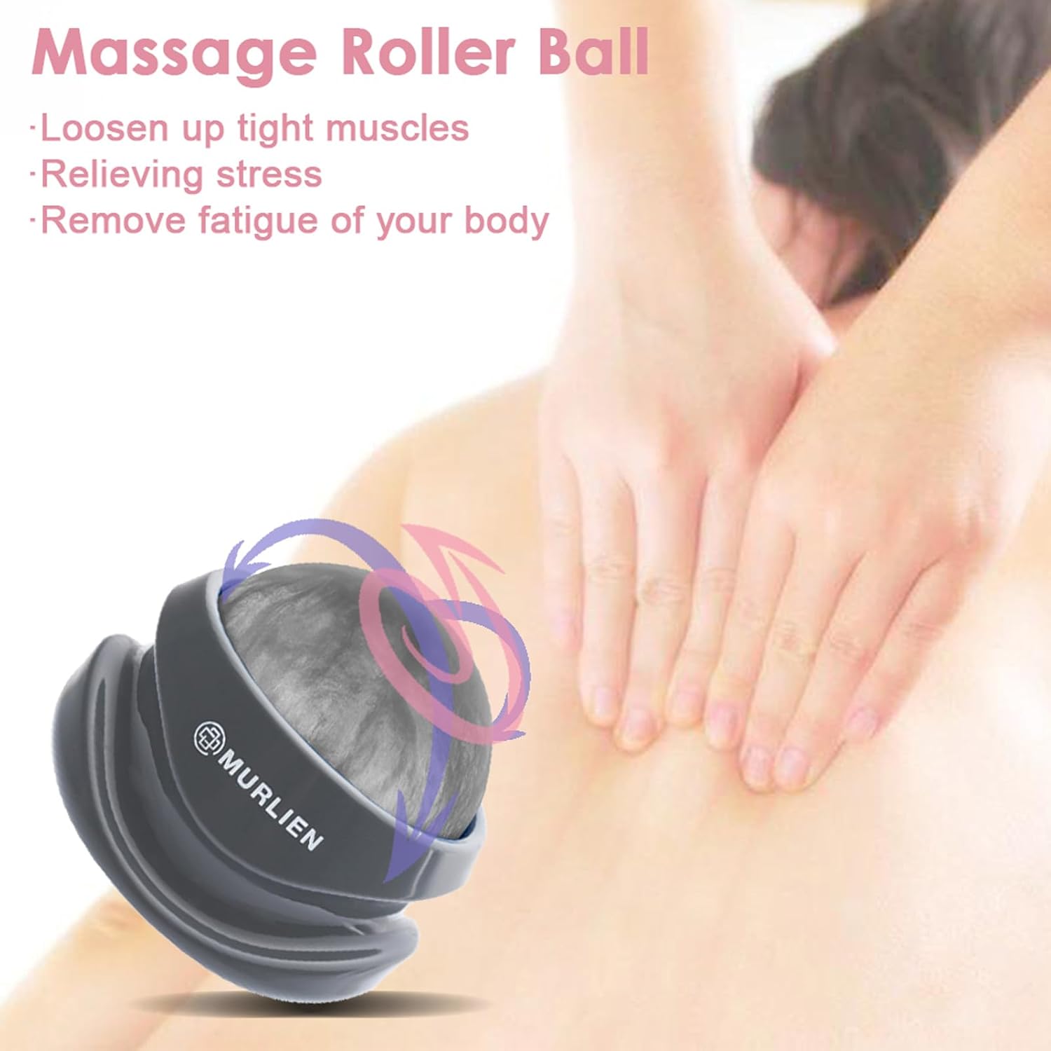 Highlights multiple benefits of the massage roller ball to show its versatility in addressing different body issues.