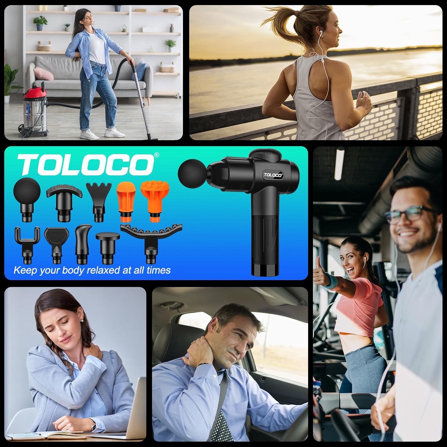 TOLOCO Massage Gun: Infographics