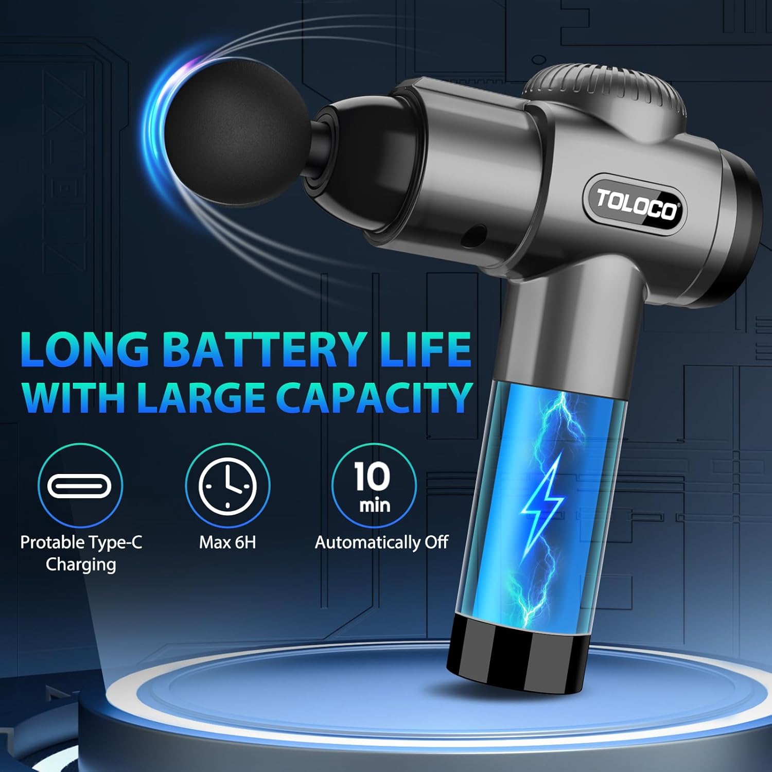 Highlights the product's long-lasting battery and convenient charging features to reassure customers about its usability and convenience.