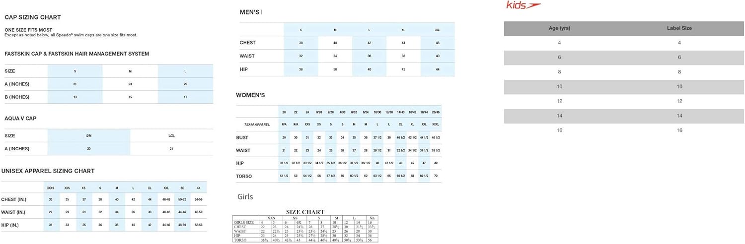 Provides detailed sizing information for men's, women's, and children's apparel to help customers choose the correct size.