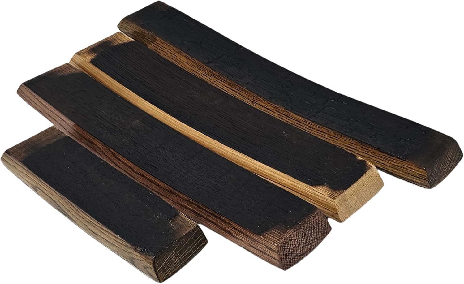 Showcases the distinctive burnt wood finish of the product, highlighting its aesthetic appeal and craftsmanship.
