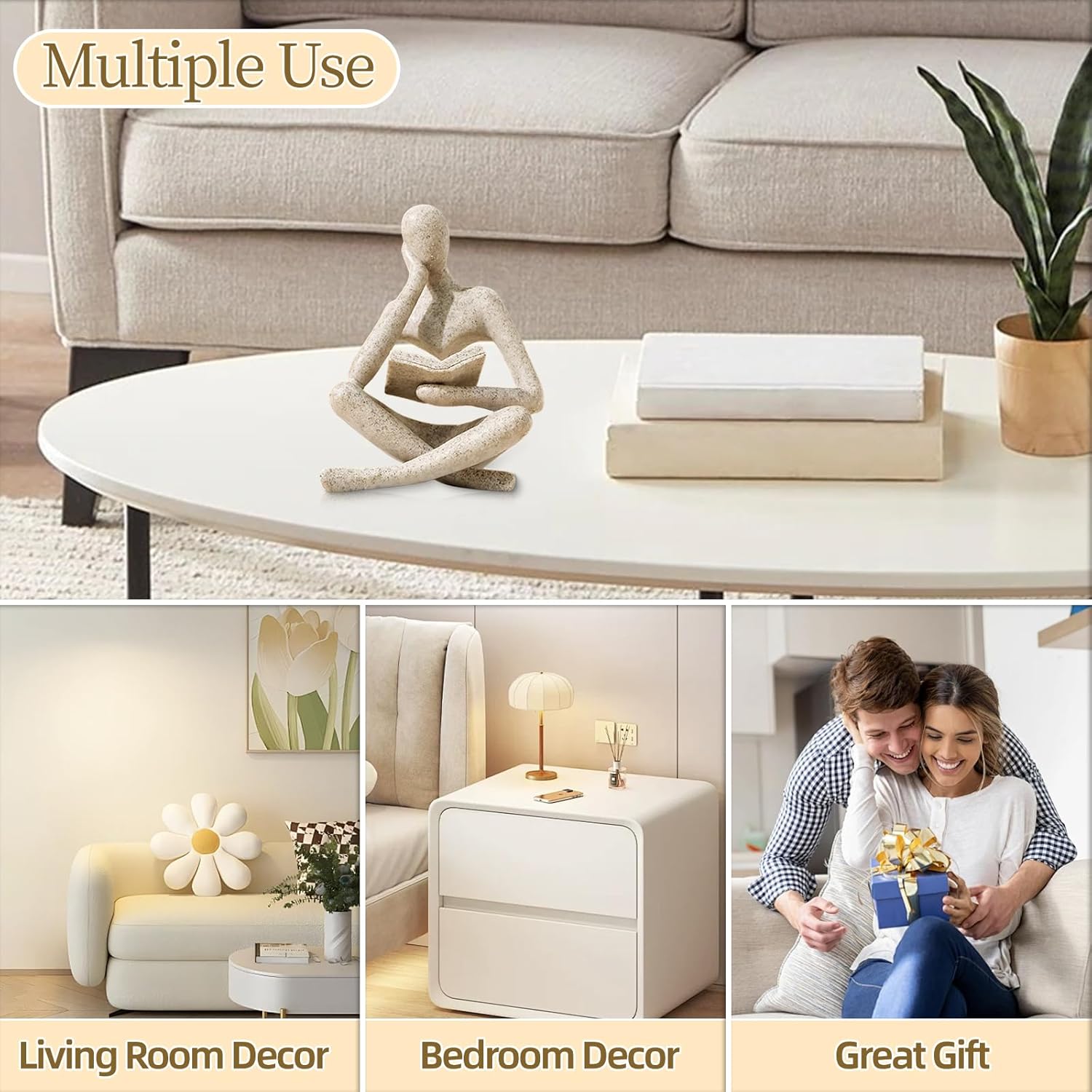 Demonstrates the versatility of the product as a decorative item for different rooms and as a gift option.