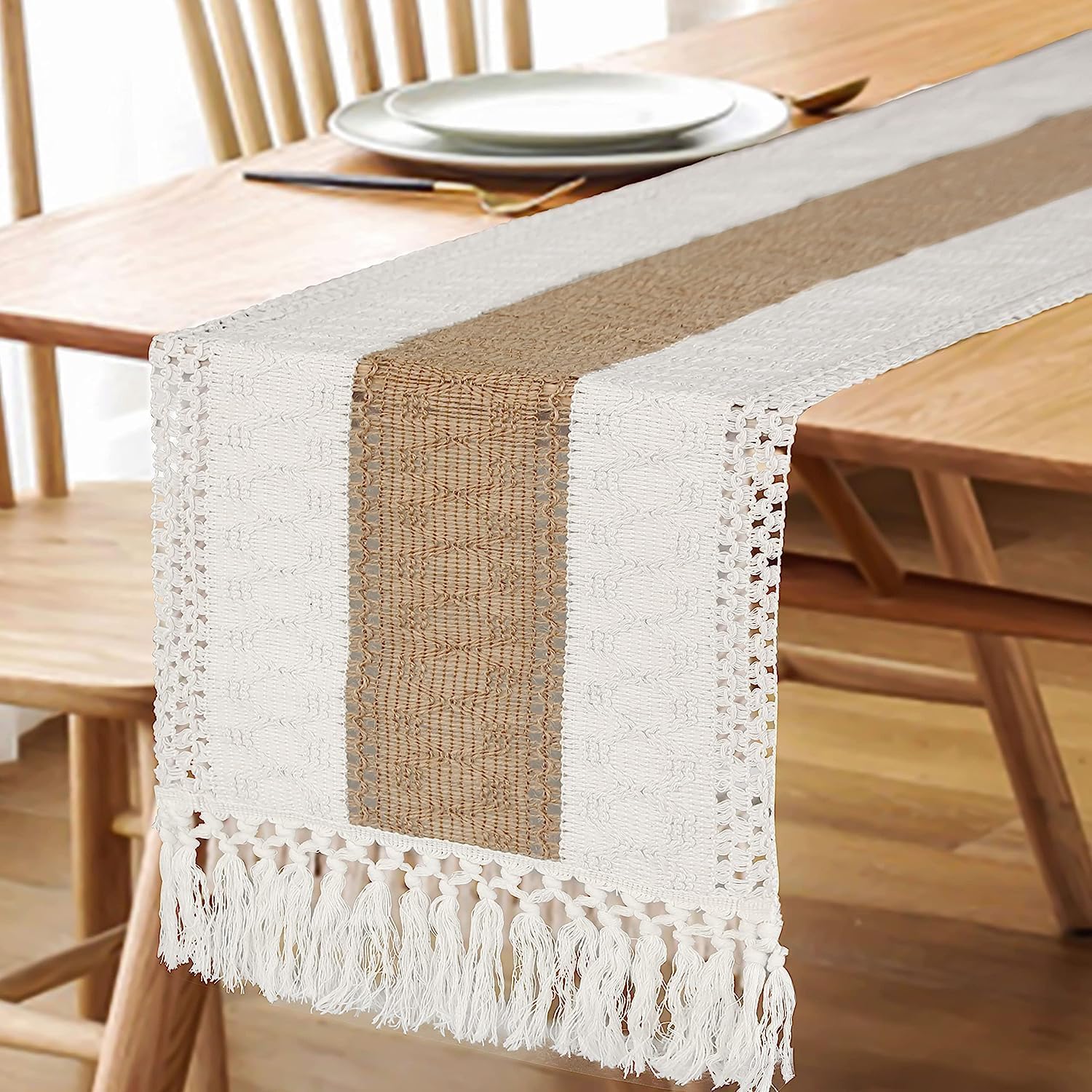 Shows the product in use on a dining table to demonstrate how it enhances the dining experience and decor.