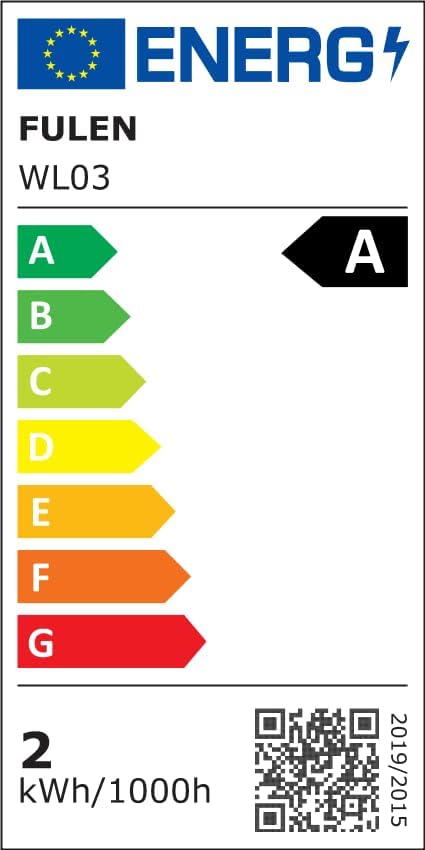 Displays the product's energy efficiency rating to inform customers about its power consumption and environmental impact.