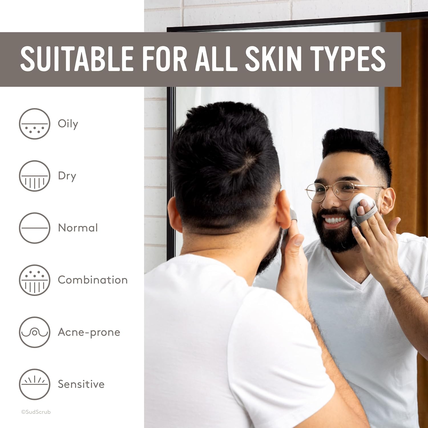 Emphasizes that the product is suitable for all skin types, reassuring potential customers that it will work for their specific skin concerns.
