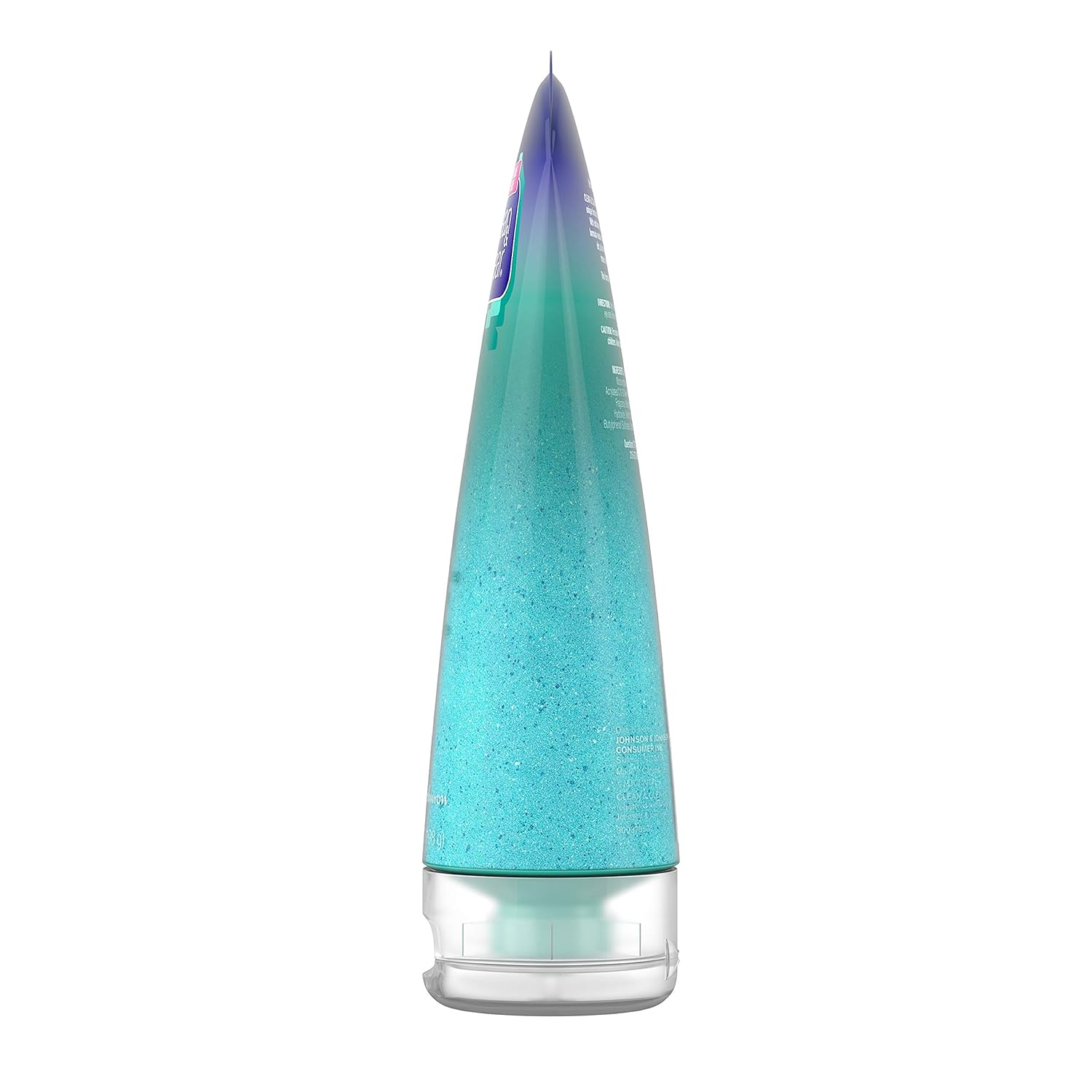 Highlights the product's cooling properties through its icy blue color gradient and sparkle effect.