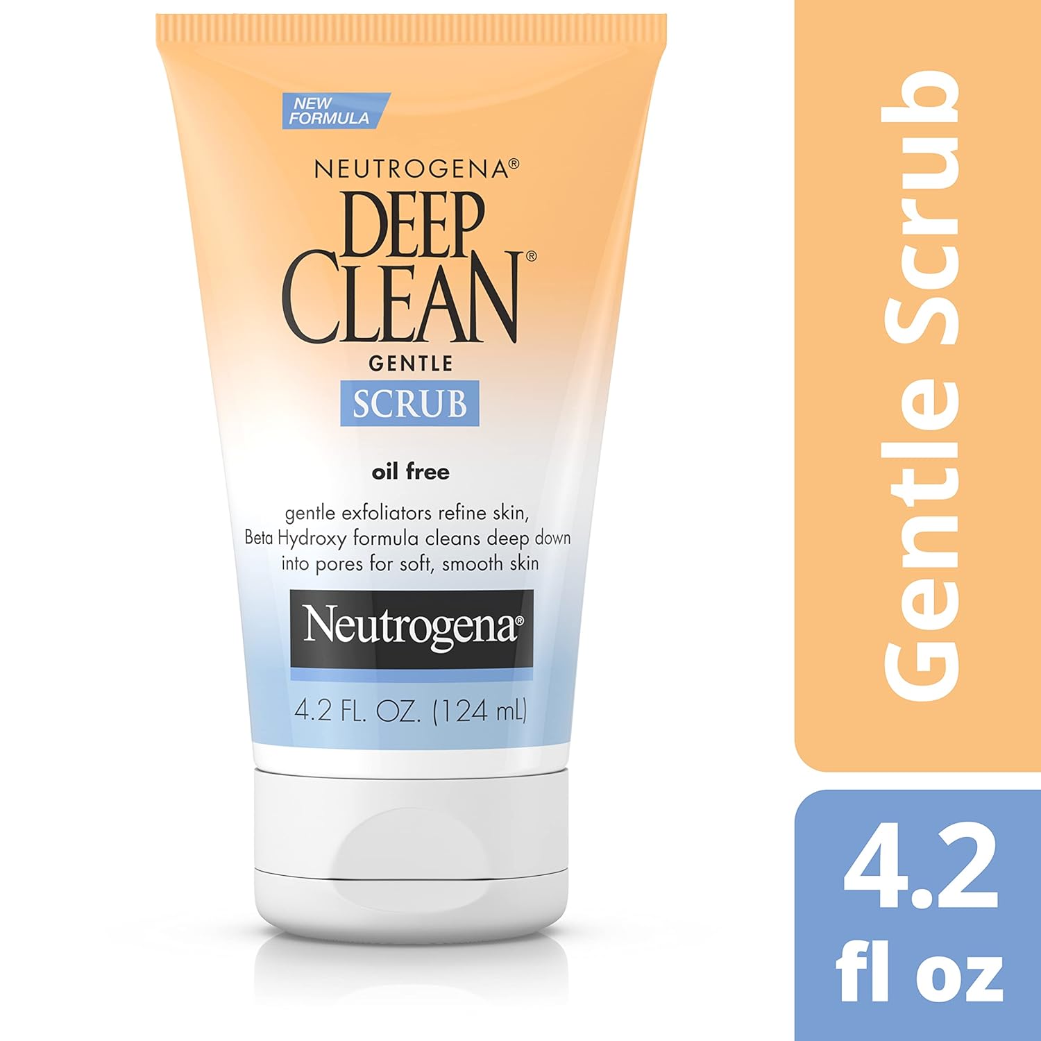 Highlights the product's gentle exfoliating properties for deep cleansing and smooth skin.