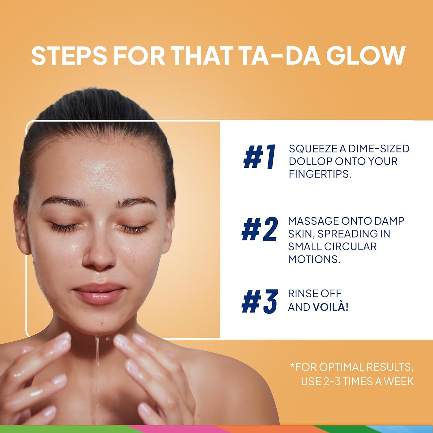 Provides step-by-step instructions on how to apply the skincare product for optimal results, emphasizing ease of use and effectiveness.