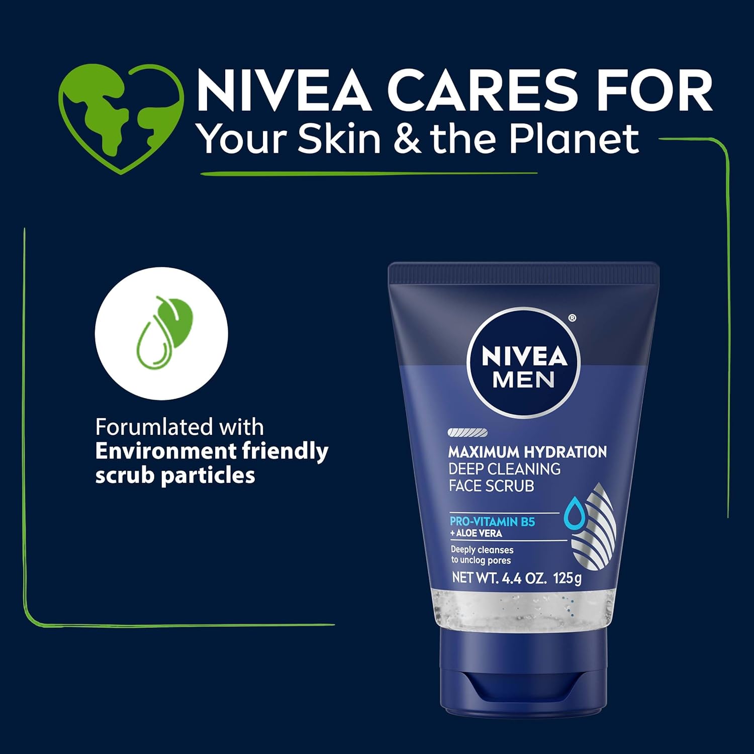 Emphasizes Nivea's commitment to both skin care and environmental sustainability, while highlighting a specific eco-friendly product feature.