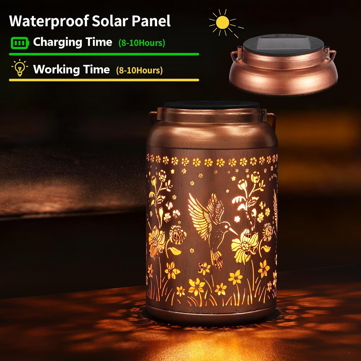 Solar Lanterns Outdoor Waterproof Hummingbird Garden Decor Gifts for Women Mom Grandma…: Infographics