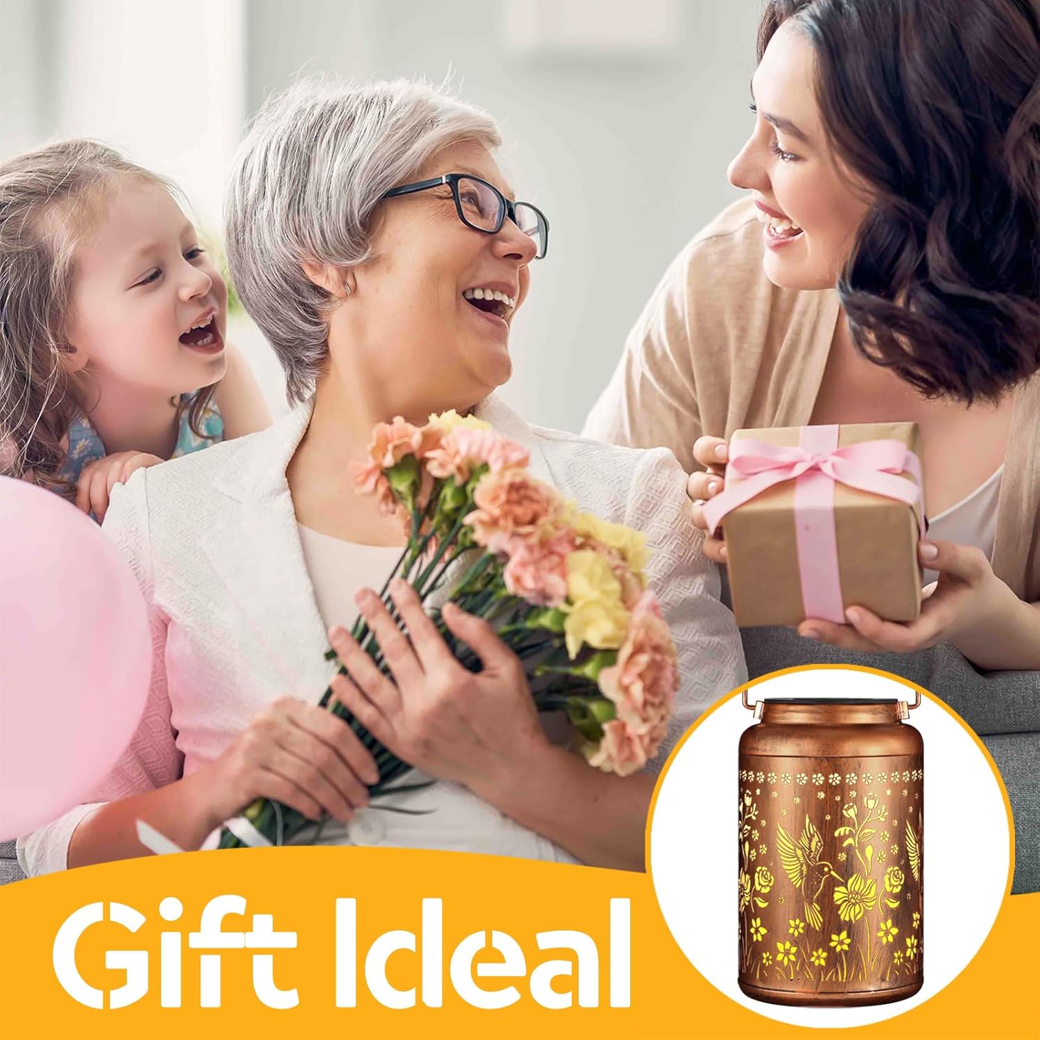 Suggests the product as an ideal gift for Mother's Day, appealing to shoppers looking for meaningful presents for mothers or grandmothers. Demonstrates the product's versatility as a gift suitable…