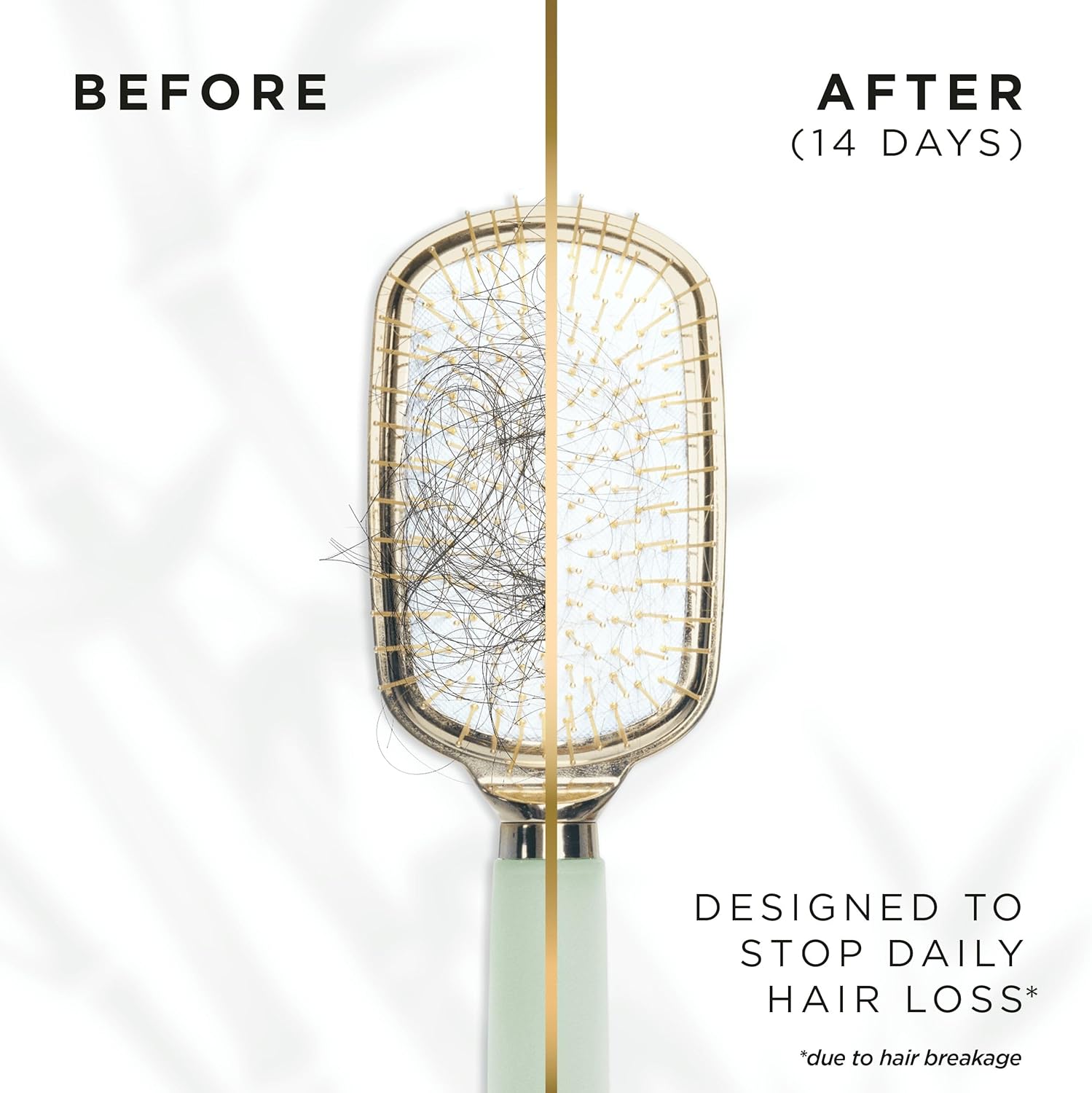 Demonstrates the effectiveness of the product in reducing hair loss over a 14-day period.