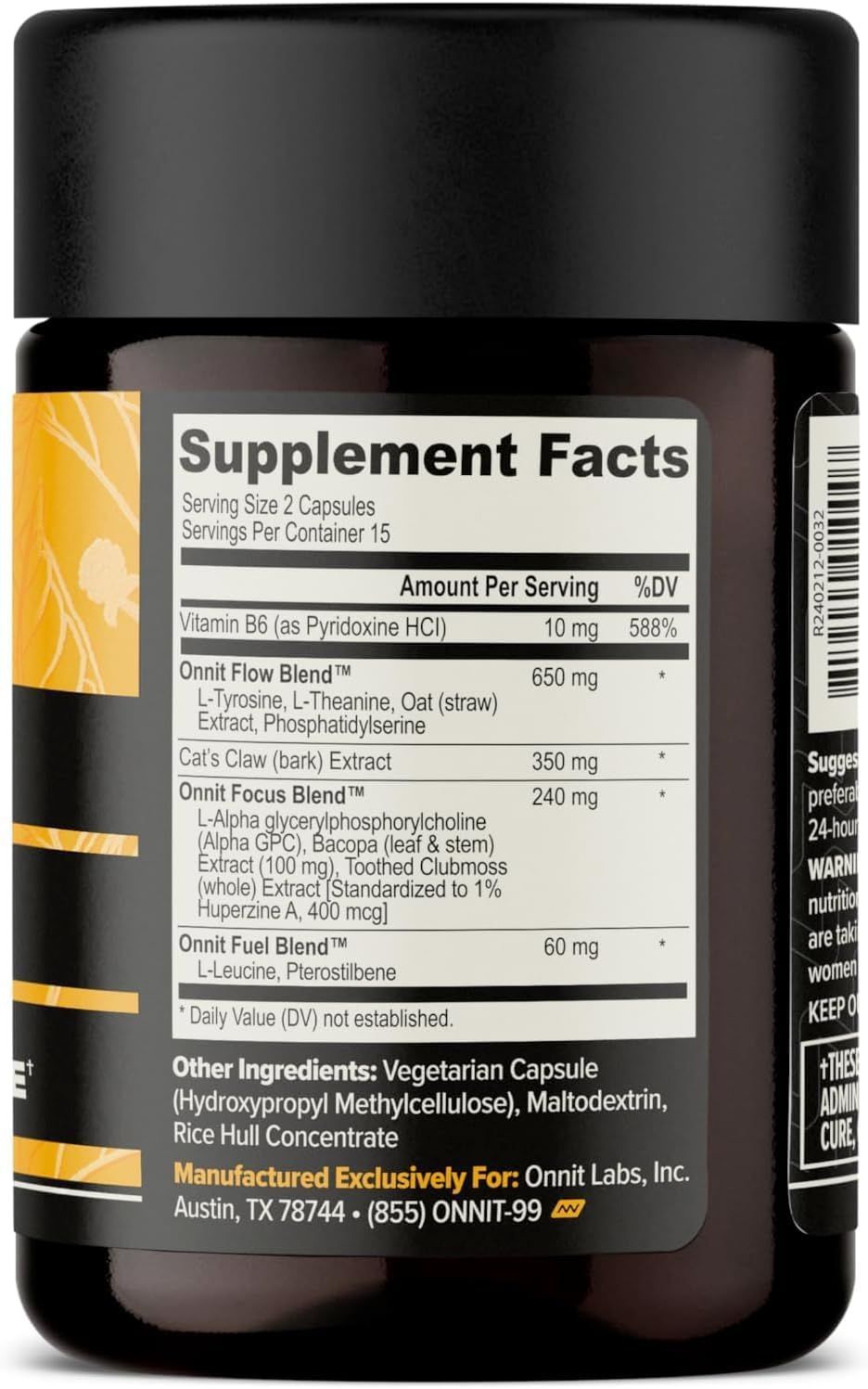 Provides detailed nutritional information and ingredients list to inform customers about the product's composition and dosage.