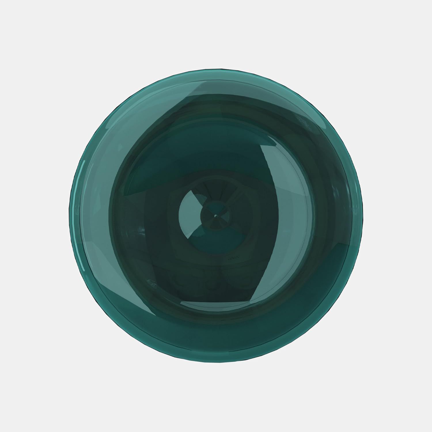 Showcases the distinctive teal color of the product, likely a plate or bowl, to highlight its aesthetic appeal.