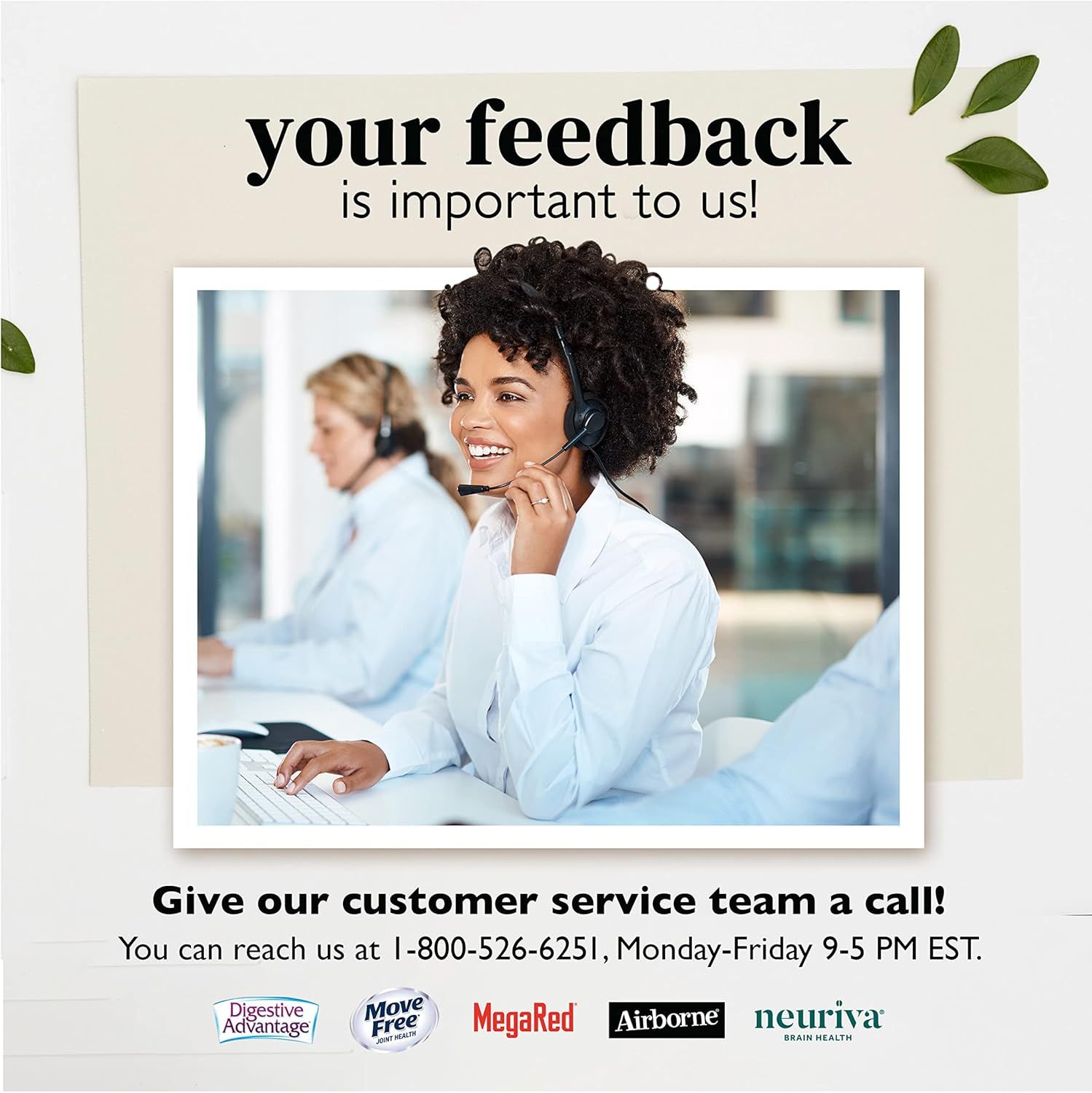 Emphasizes the importance of customer feedback and promotes the company's customer service team.
