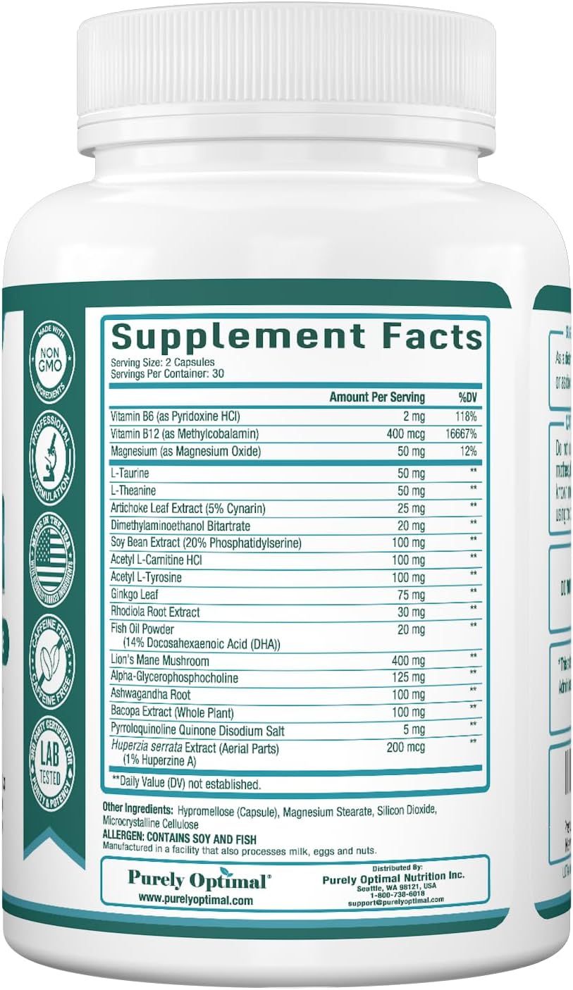 Highlights safety certifications and quality standards to build trust in the product's safety and effectiveness. Provides detailed information about serving size, ingredients, and nutritional…