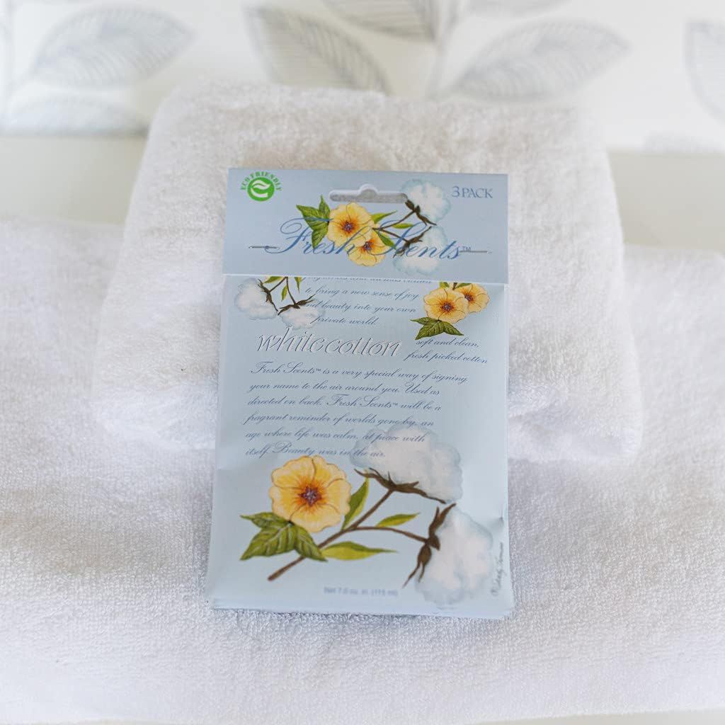 Showcases the product's packaging and branding, emphasizing a natural, fresh scent with floral imagery.