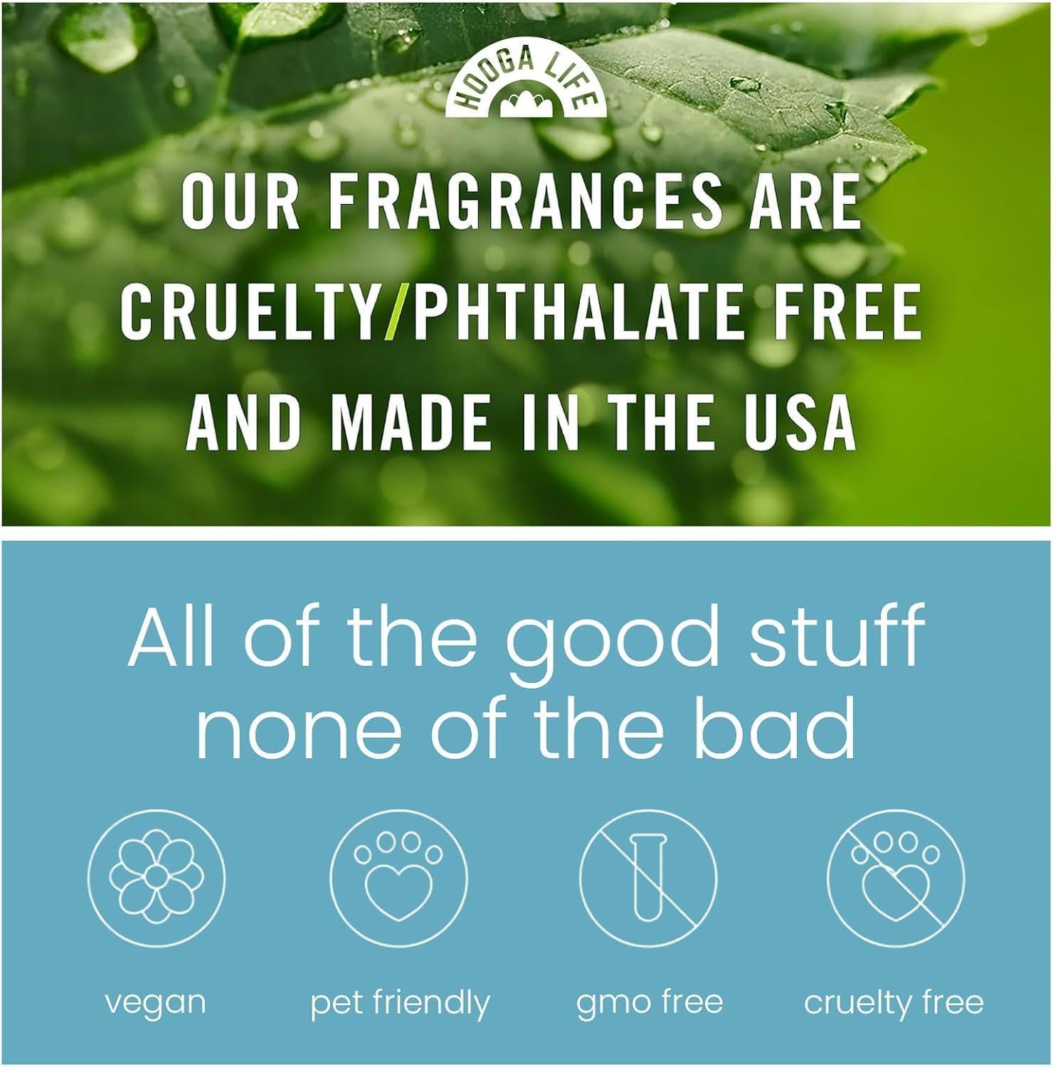 Highlights multiple ethical and safety features of the product to appeal to conscious consumers looking for natural, safe fragrances. Emphasizes the safety and compatibility of the product for…