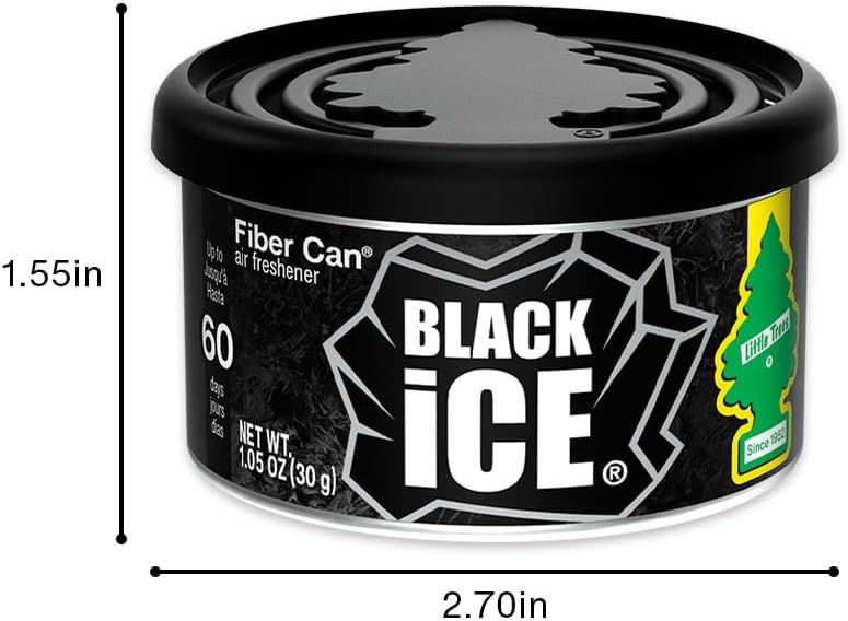 Shows the exact dimensions of the air freshener can to help customers understand its compact size. Highlights the 60-day duration of the air freshener to emphasize its long-lasting effectiveness.