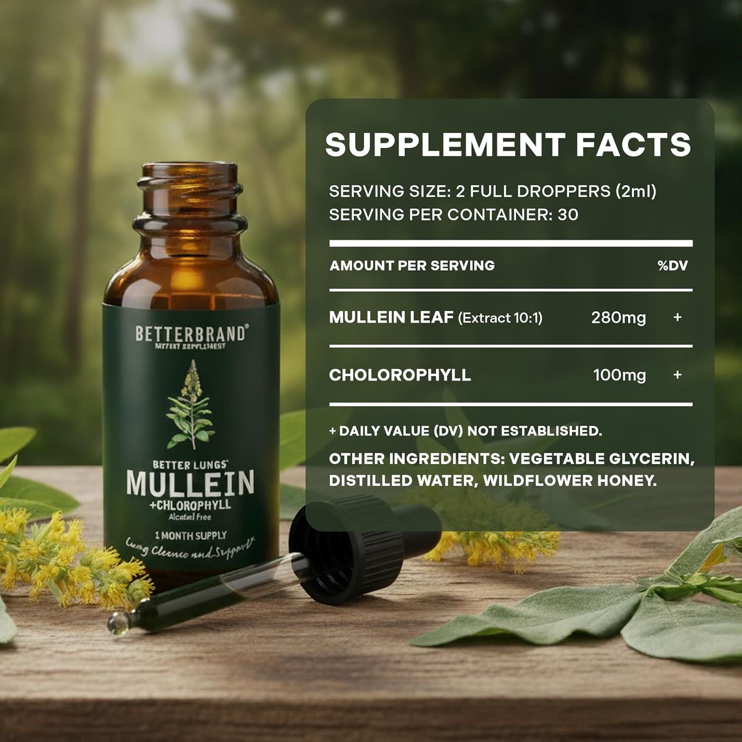 Provides detailed information about the product's ingredients, serving size, and nutritional content to inform customers about its benefits and usage.
