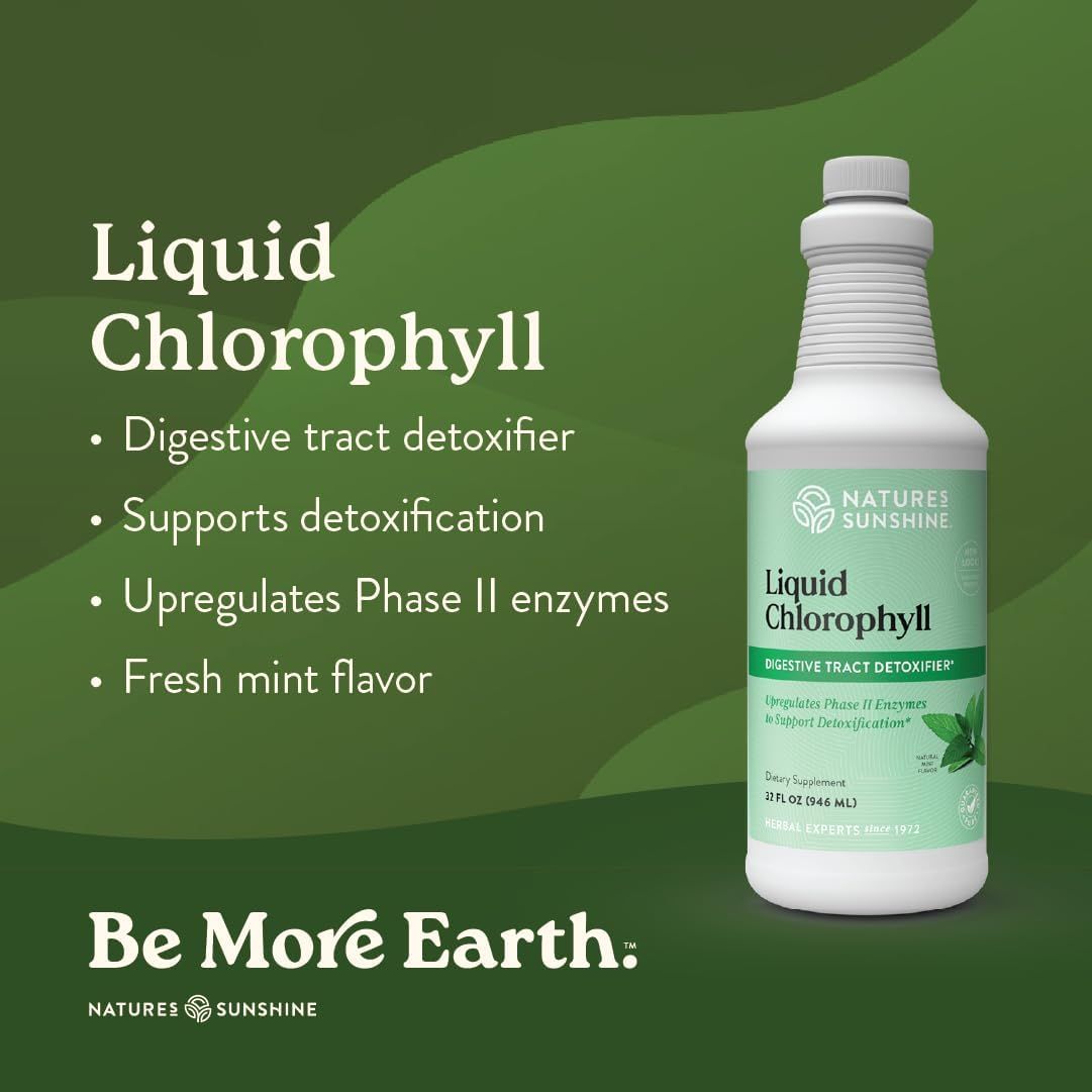 Highlights multiple health benefits of the liquid chlorophyll product to appeal to health-conscious consumers looking for natural detoxification support.
