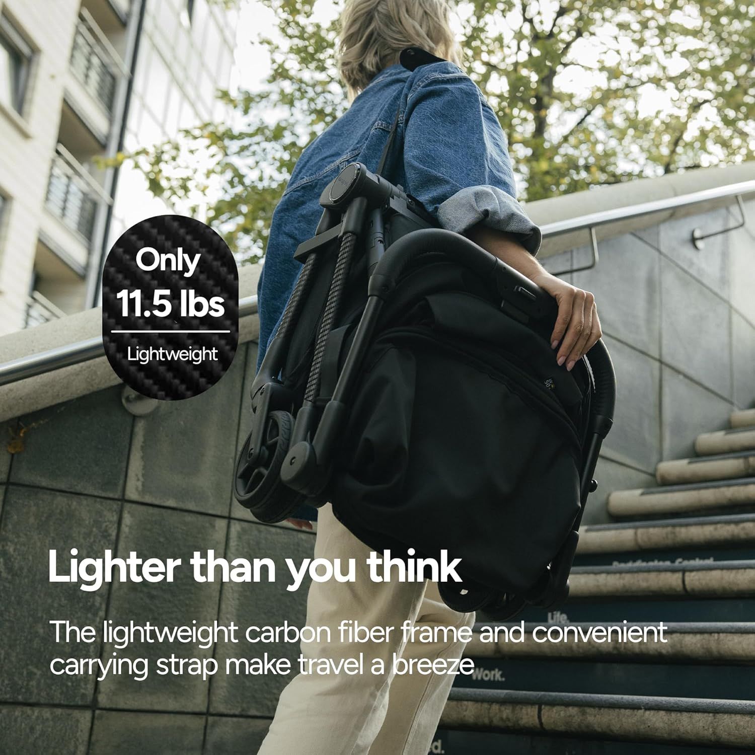 Emphasizes the product's lightweight nature, making it easy to carry and travel with. Provides a specific weight measurement to quantify how light the product is.
