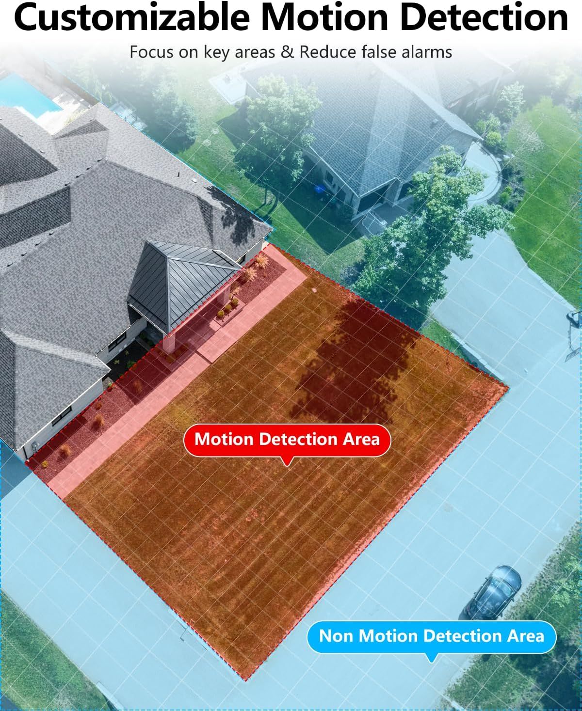 Demonstrates how to set up customized motion detection zones to focus on key areas and reduce false alarms.