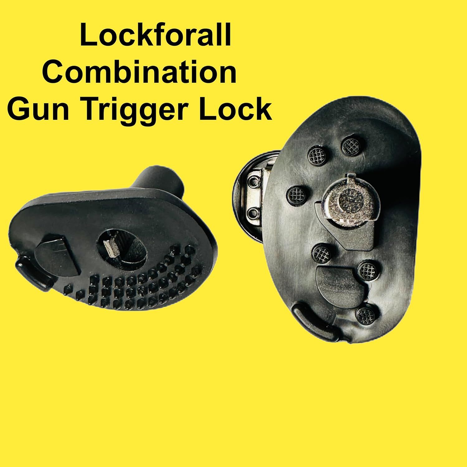 Shows the internal and external components of the gun trigger lock, highlighting the combination lock mechanism and structural design to help shoppers understand how the product works.