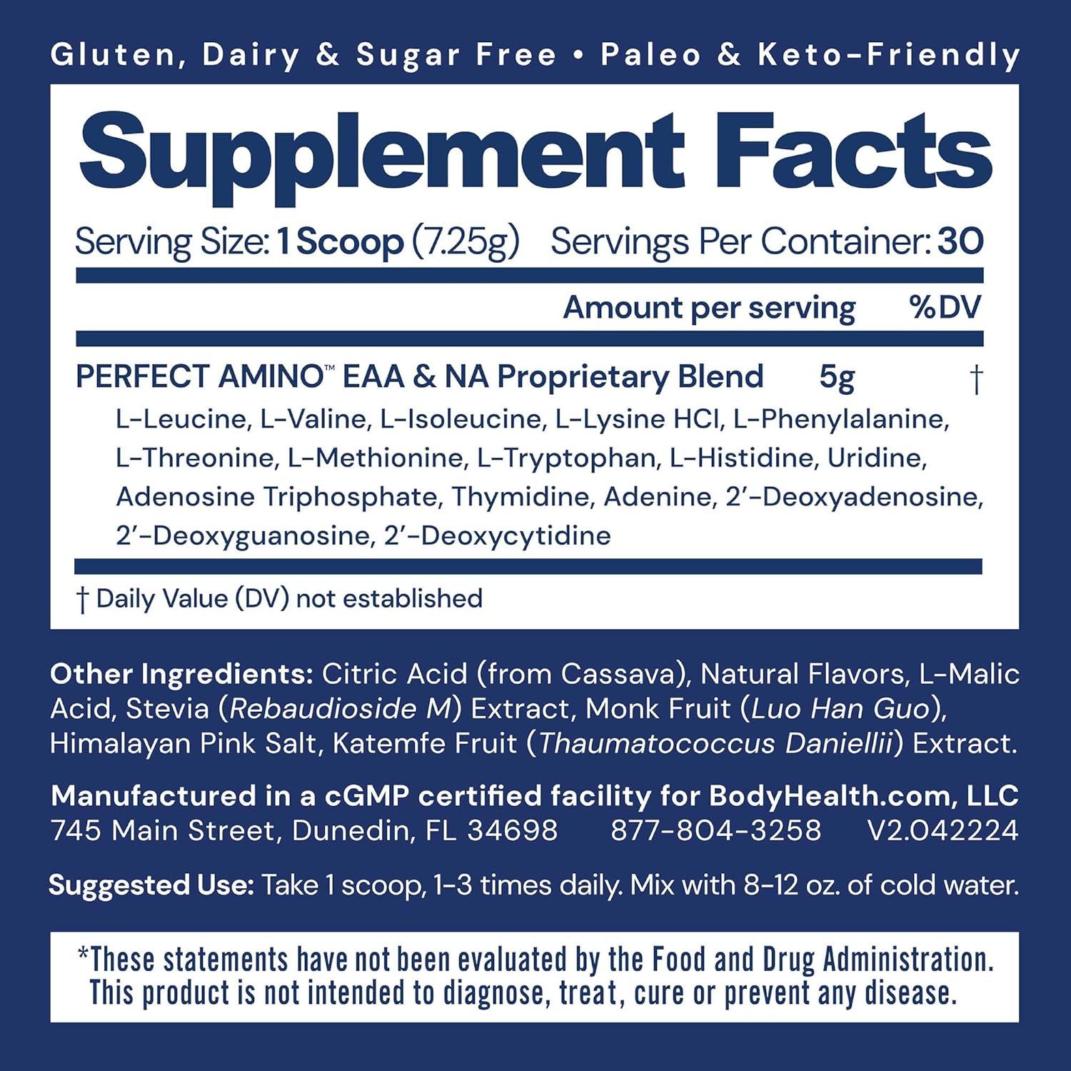 Provides detailed nutritional and ingredient information to help shoppers understand exactly what is in the product and verify dietary compatibility with gluten-free, dairy-free, sugar-free, paleo,…