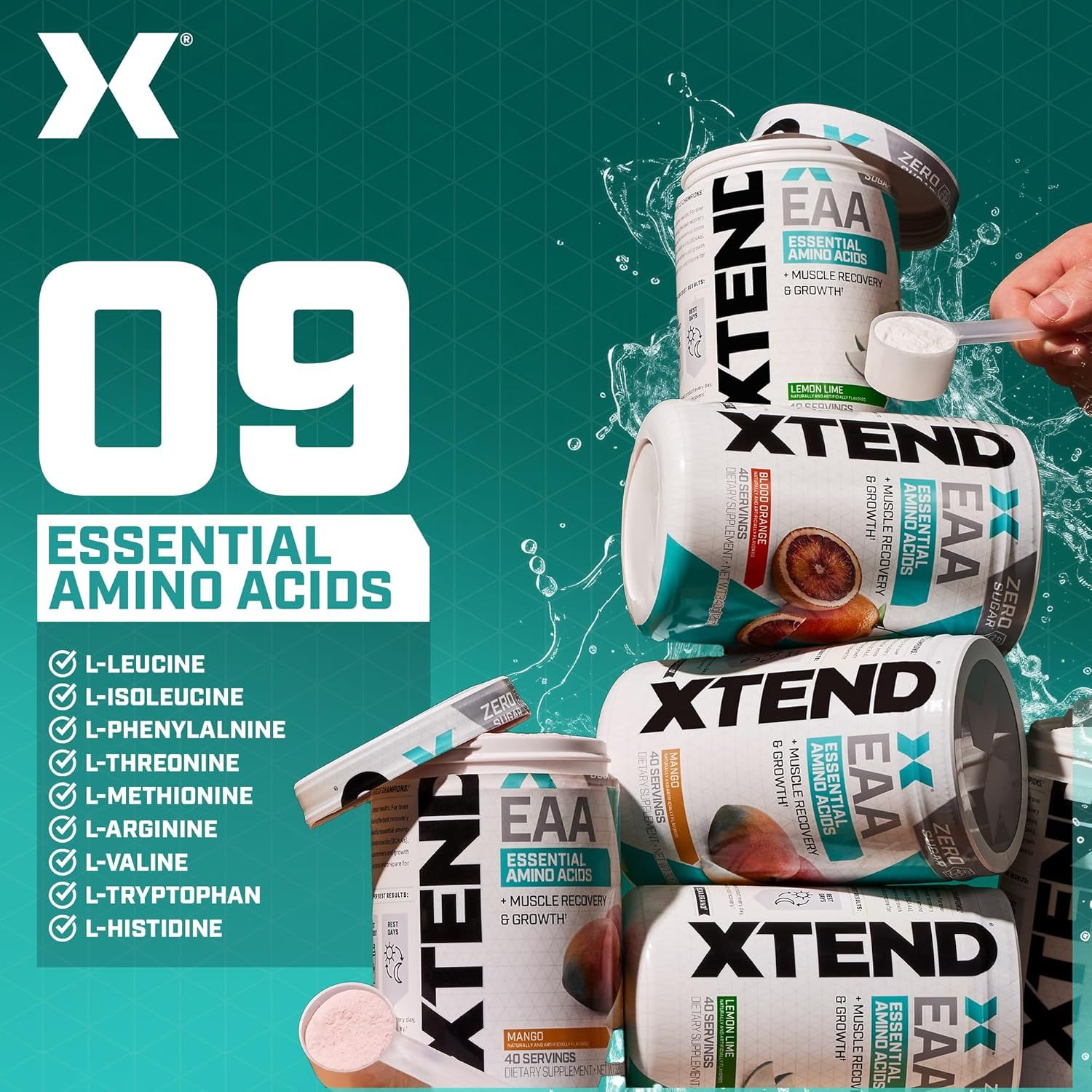 Communicates that the product contains all 9 essential amino acids to support muscle recovery and growth, reassuring shoppers of its complete nutritional profile.