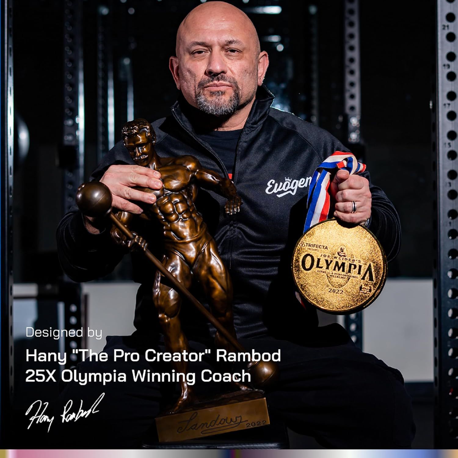 Builds trust and credibility by showcasing that the product was designed by a 25X Olympia Winning Coach, leveraging his authority and success to reassure shoppers of the product's quality and…