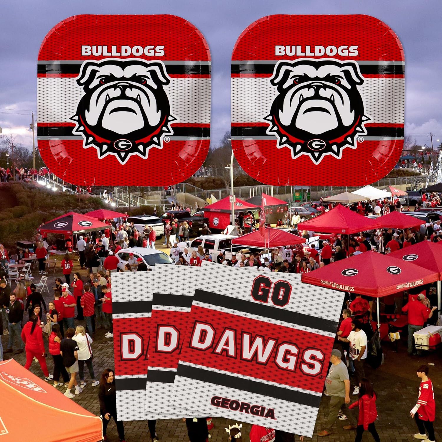 Demonstrates the product's use in a tailgating or game day environment, showing its versatility for outdoor sporting events and fan gatherings.