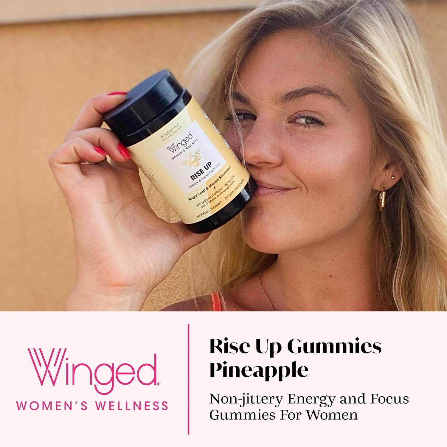 This image uses a user-generated content style to build authenticity and trust by showing a real person holding and endorsing the product in a casual, relatable setting.