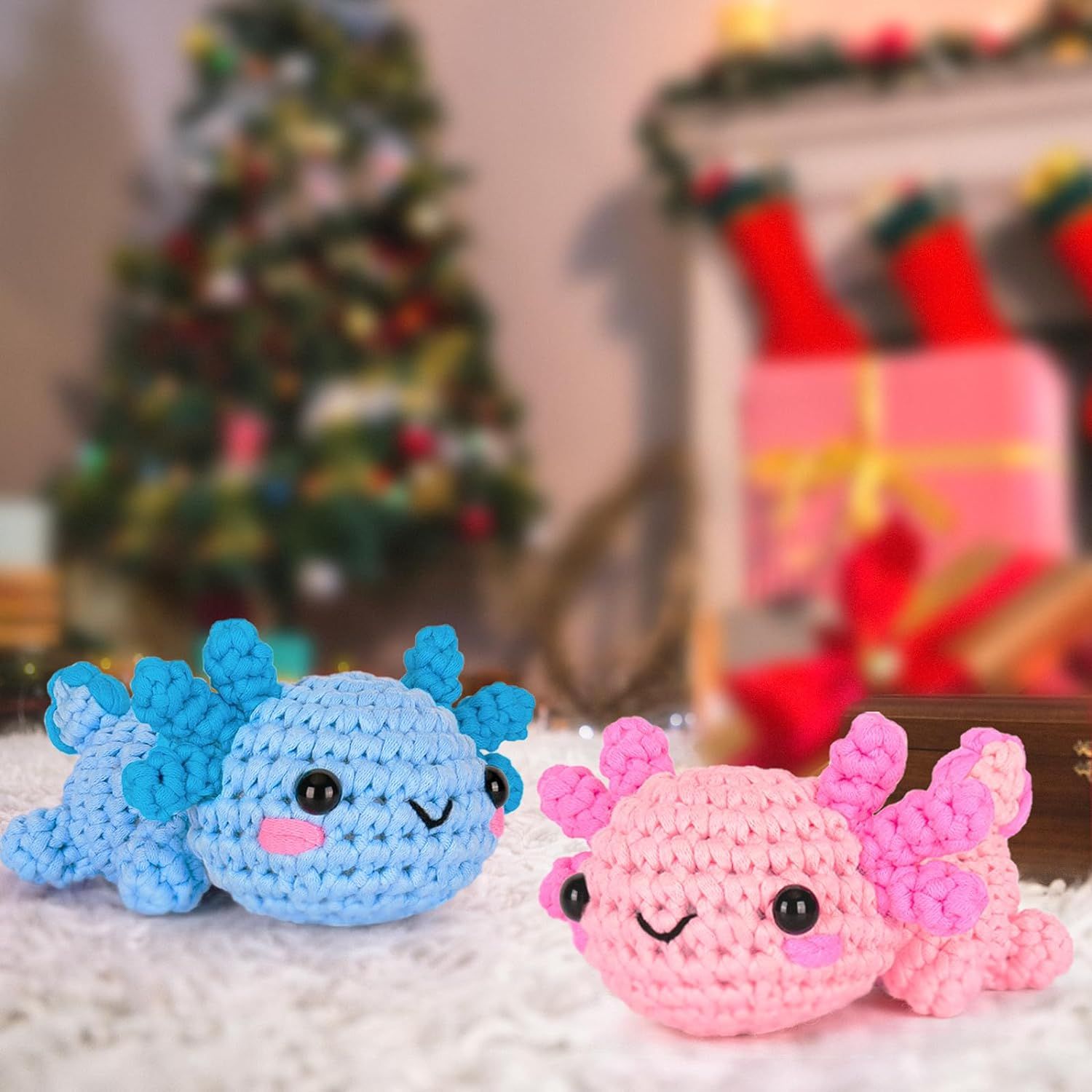 This image showcases the product in a festive Christmas setting with a decorated tree, stockings, and holiday decor to position it as a seasonal gift or holiday purchase.