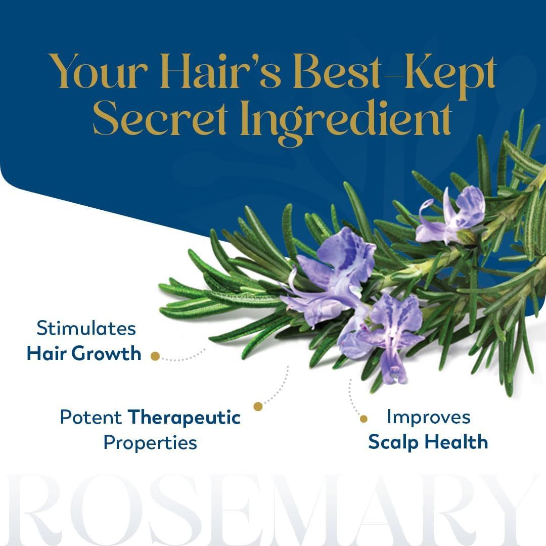 Highlights multiple benefits of the secret ingredient (rosemary) to reassure shoppers that the product delivers comprehensive hair care results including growth stimulation, therapeutic properties,…