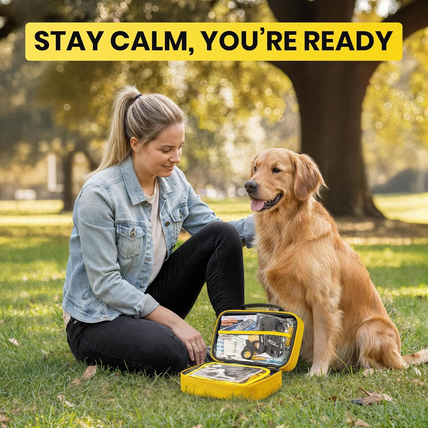 Demonstrates the product's use case for pet owners in outdoor or emergency situations, showing the customer is prepared to handle pet emergencies.
