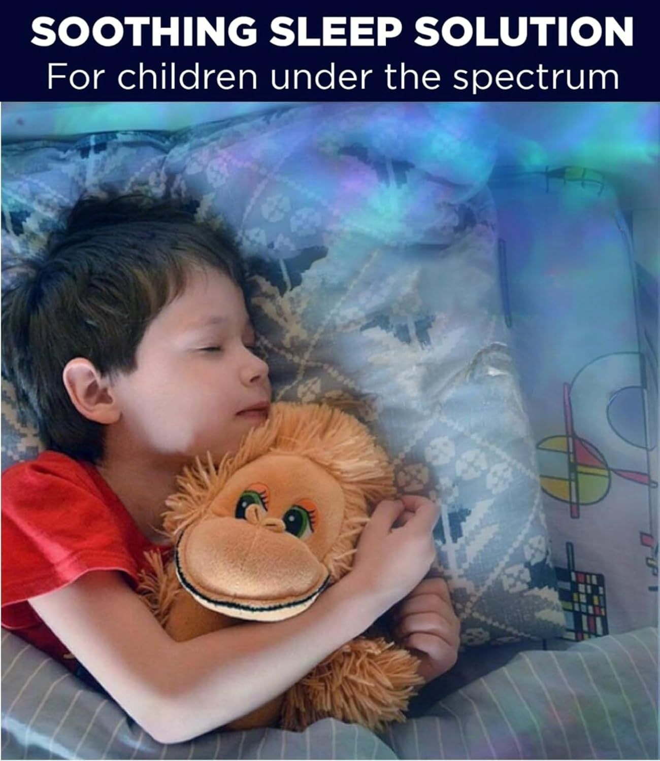Communicates that the product provides a soothing sleep solution specifically designed for children under the spectrum, reassuring parents of its calming benefits.