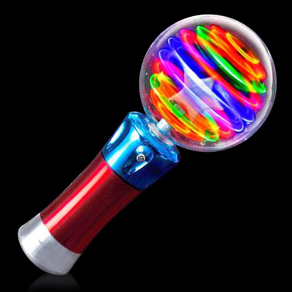 Showcases the vibrant multicolor LED light feature of the product to demonstrate its visual appeal and entertainment value.