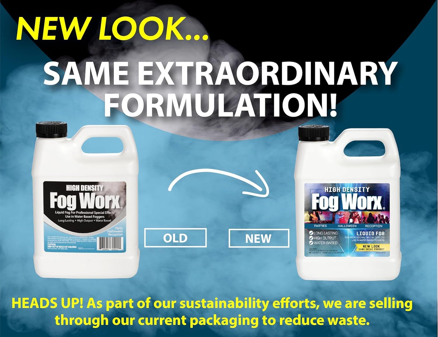 Communicates that the product has a new look but maintains the same formulation, while emphasizing the brand's sustainability efforts and reducing packaging waste.