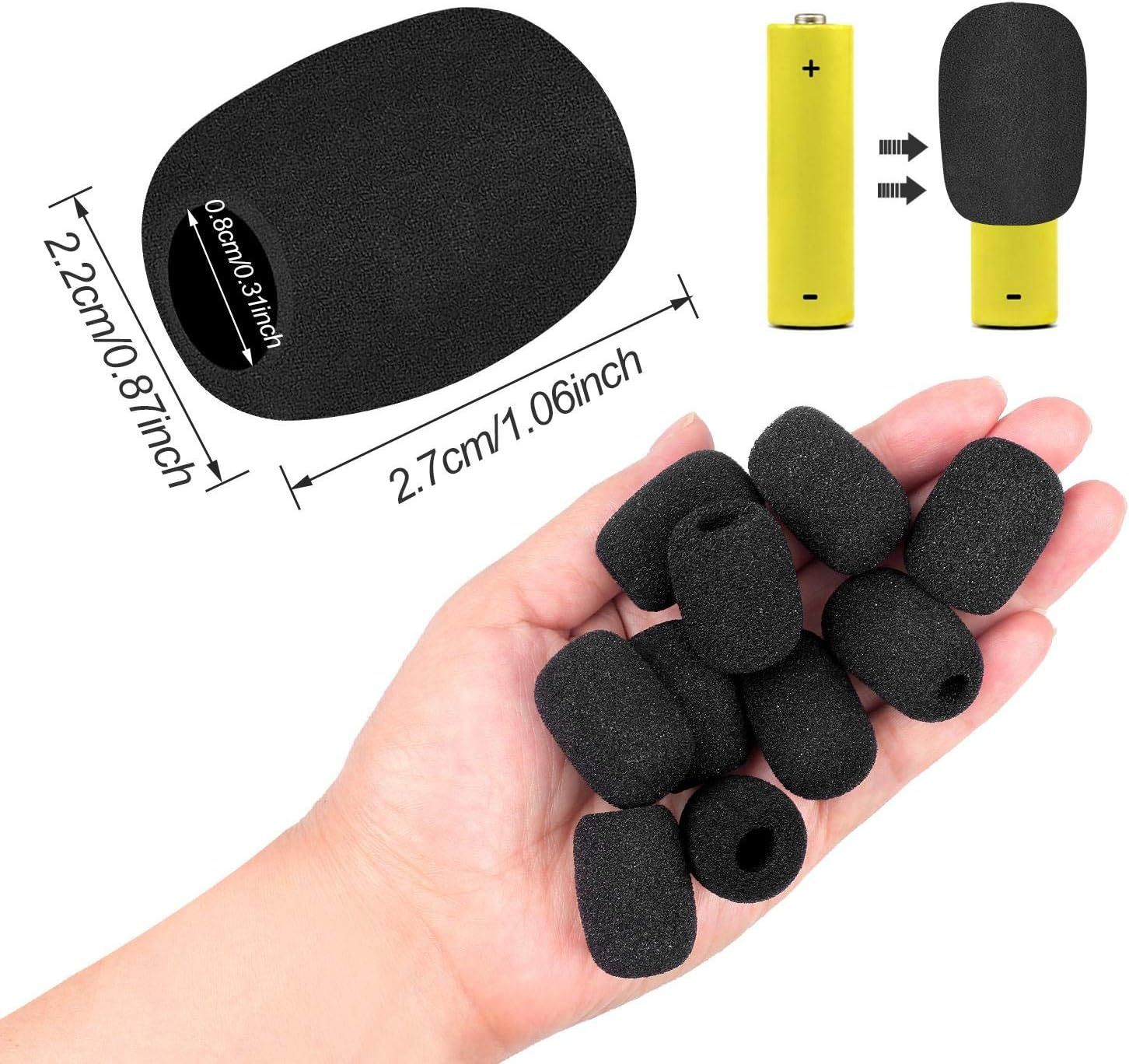 Communicates multiple benefits including the small dimensions of the product, its compatibility with batteries, and its portable handheld size to reassure shoppers of convenience and versatility.
