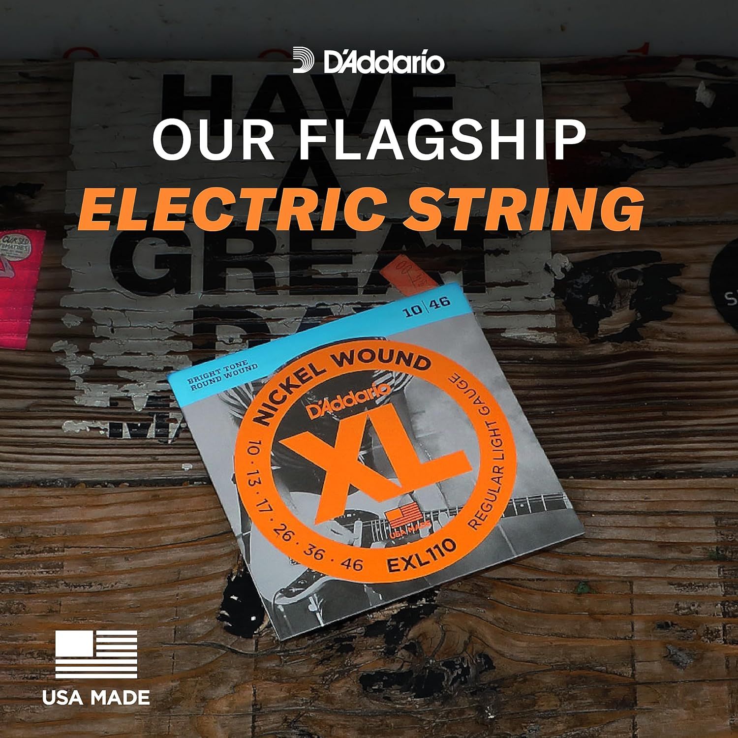 Communicates that this is the brand's flagship electric guitar string product, emphasizing quality and brand authority to build trust with musicians.