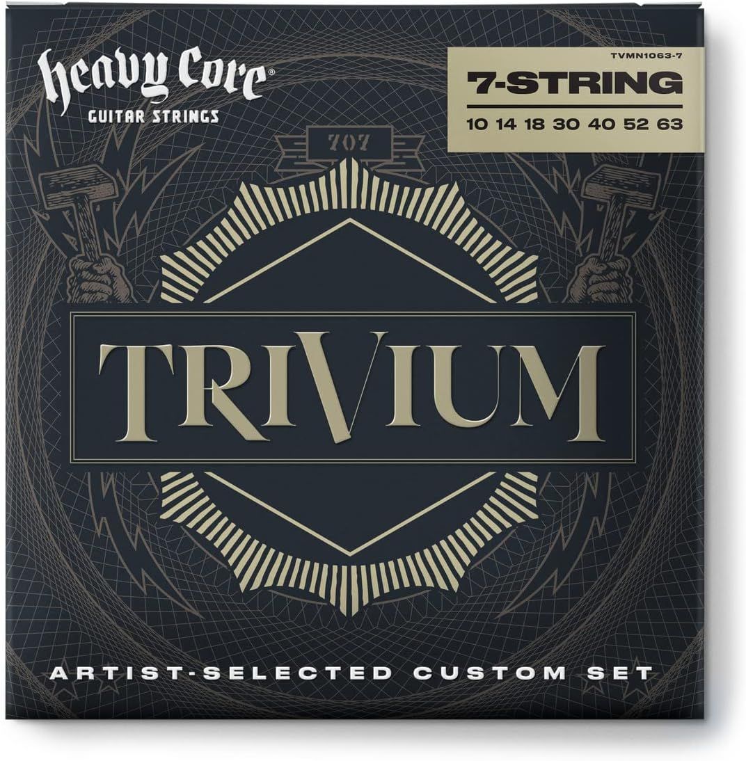 Communicates the specific string count and gauge measurements to help guitarists quickly identify if this set matches their instrument and playing needs.