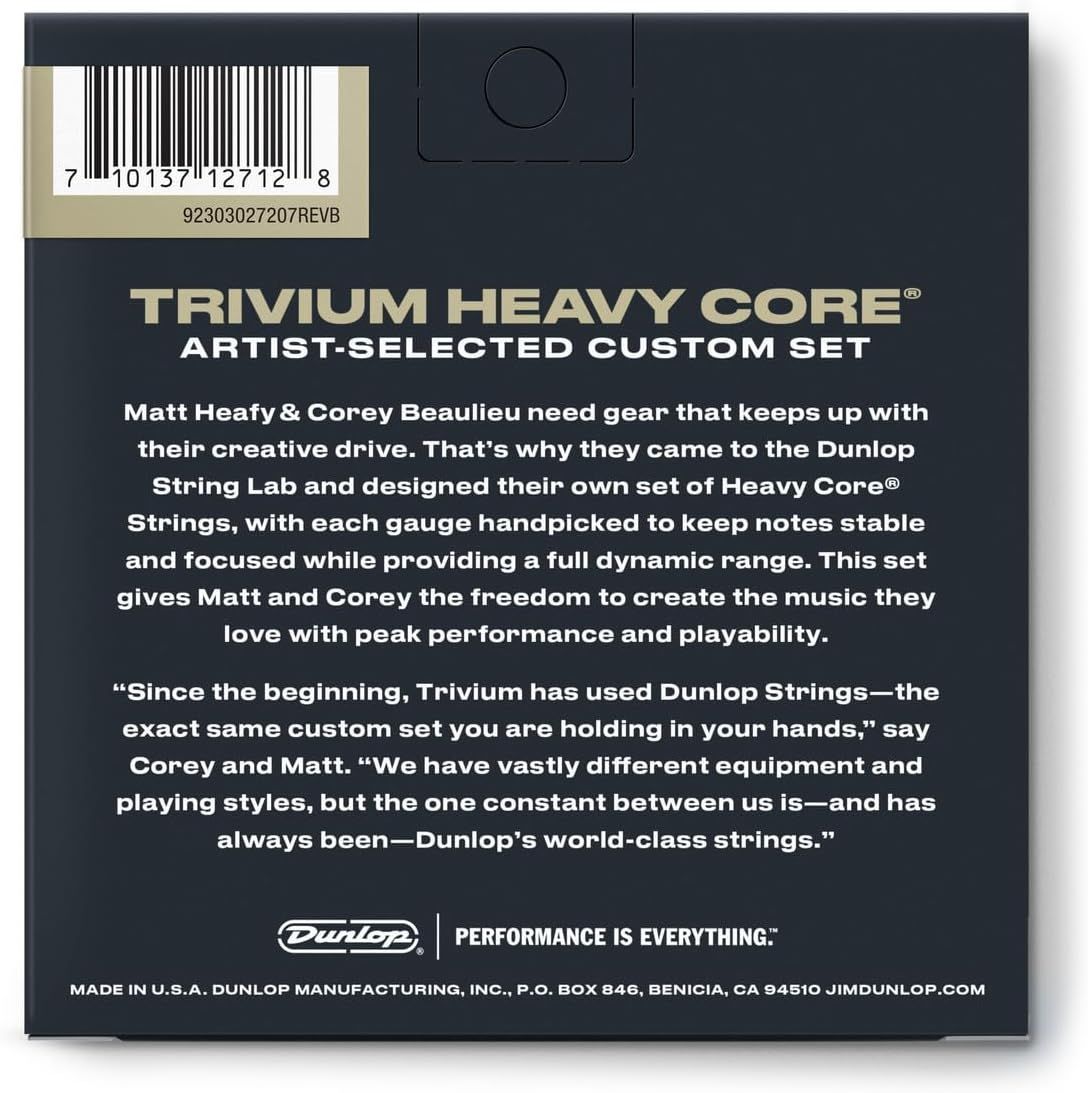 Uses quotes from professional musicians Matt Heafy and Corey Beaulieu to build credibility and trust by showing that these artists rely on and endorse this specific custom string set for peak…